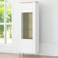 Lazio Single Door Display Cabinet - White