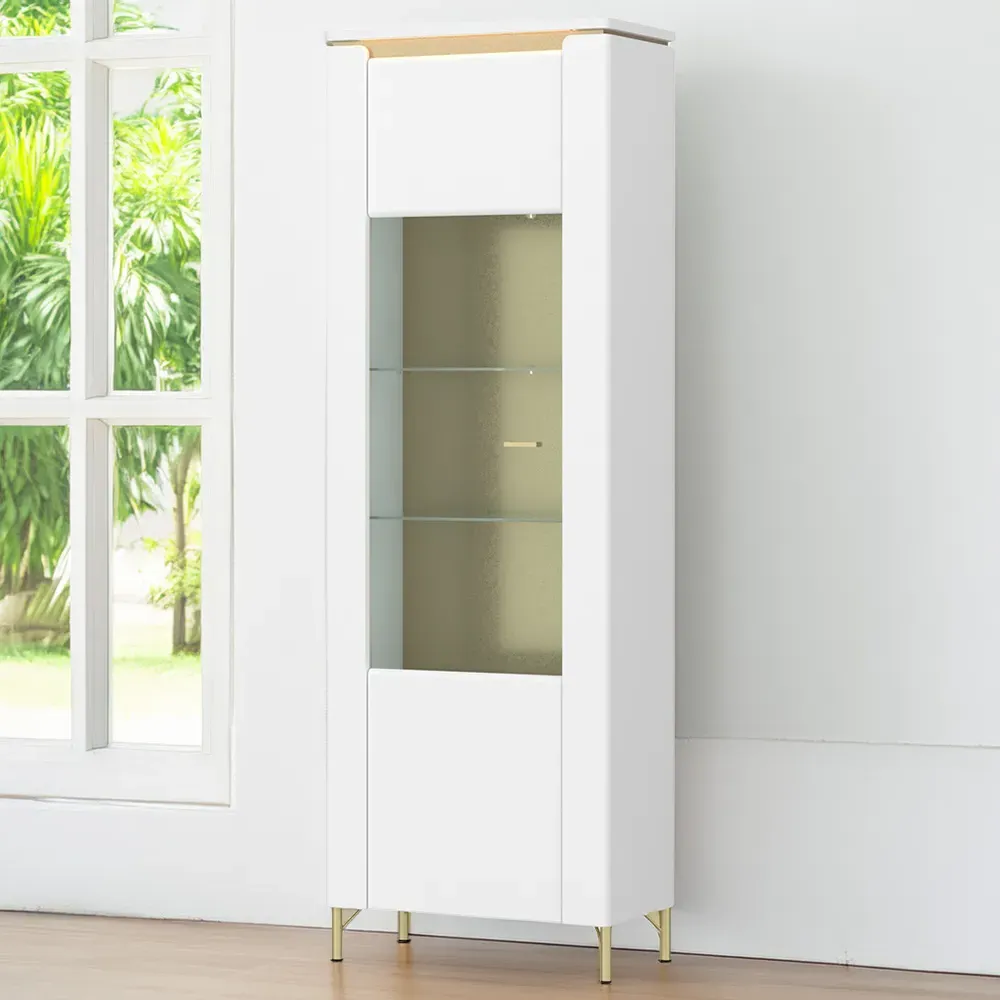 Lazio Single Door Display Cabinet - White image