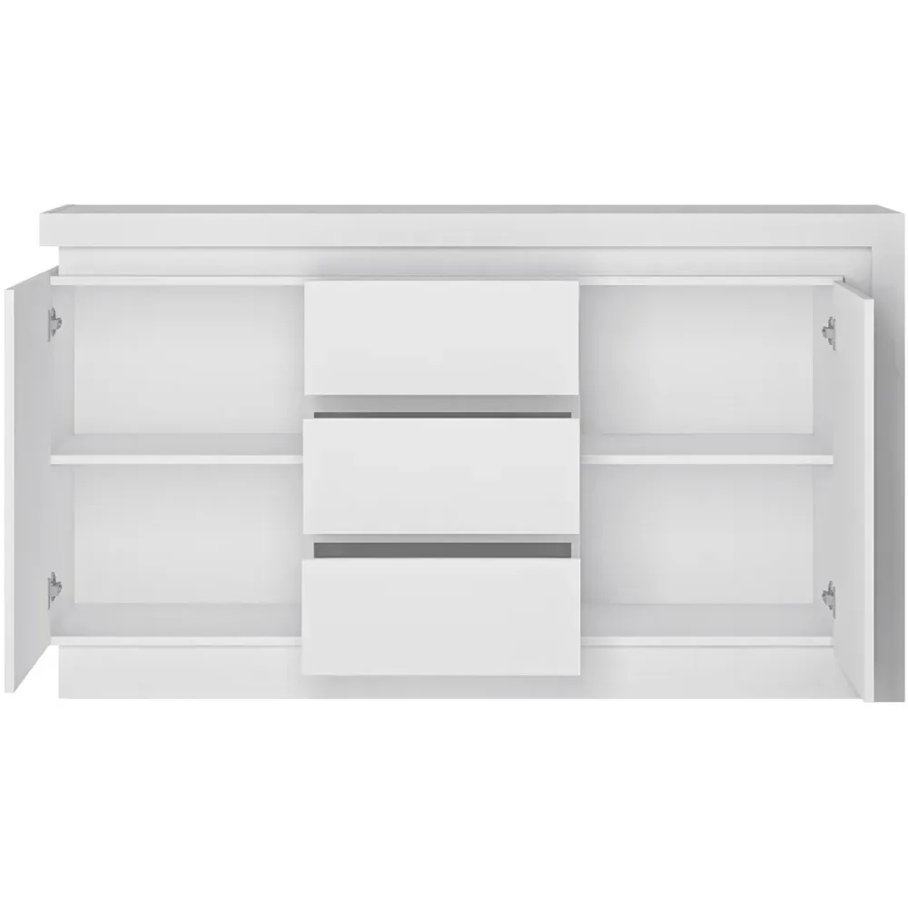 Lyon 2 Door 3 Drawer Sideboard with LED - White