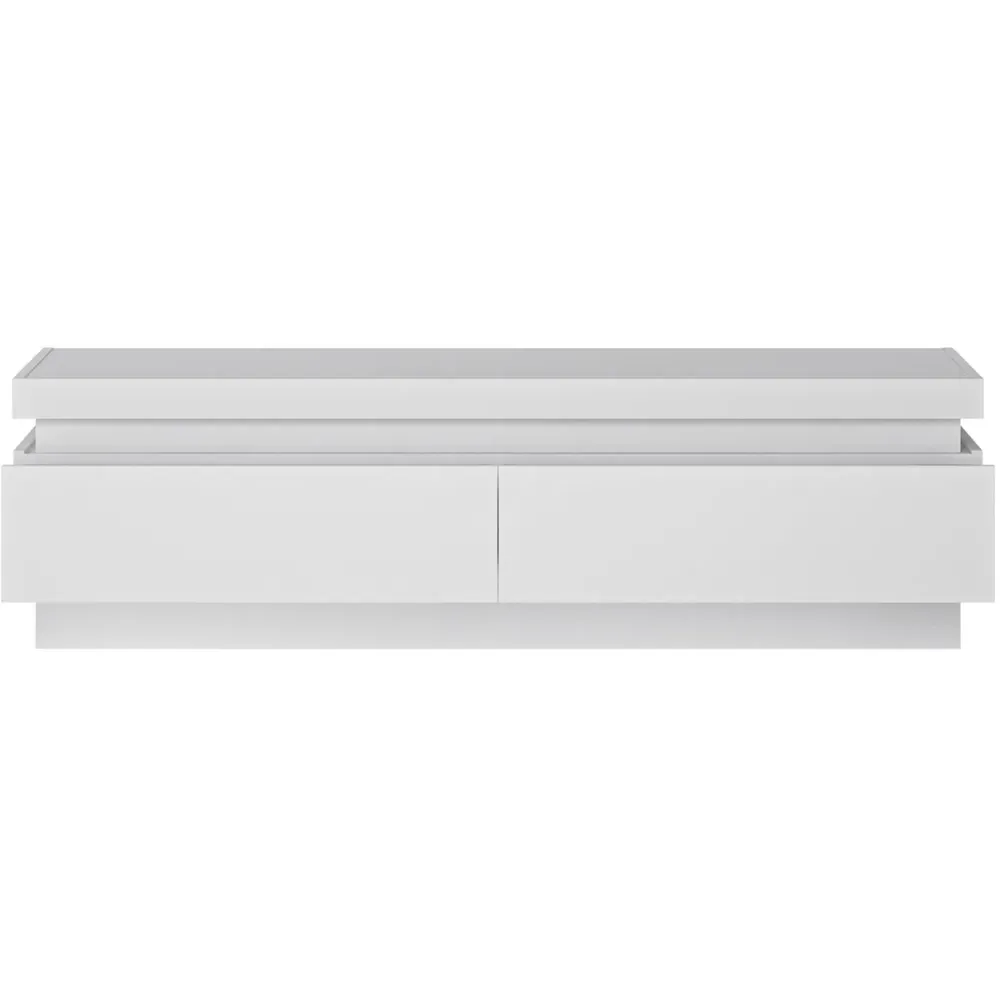 Lyon 2 Drawer TV Cabinet with LED - White