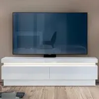 Lyon 2 Drawer TV Cabinet with LED - White