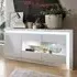 Lyon 3 Door Glazed Sideboard with LED - White, Oak