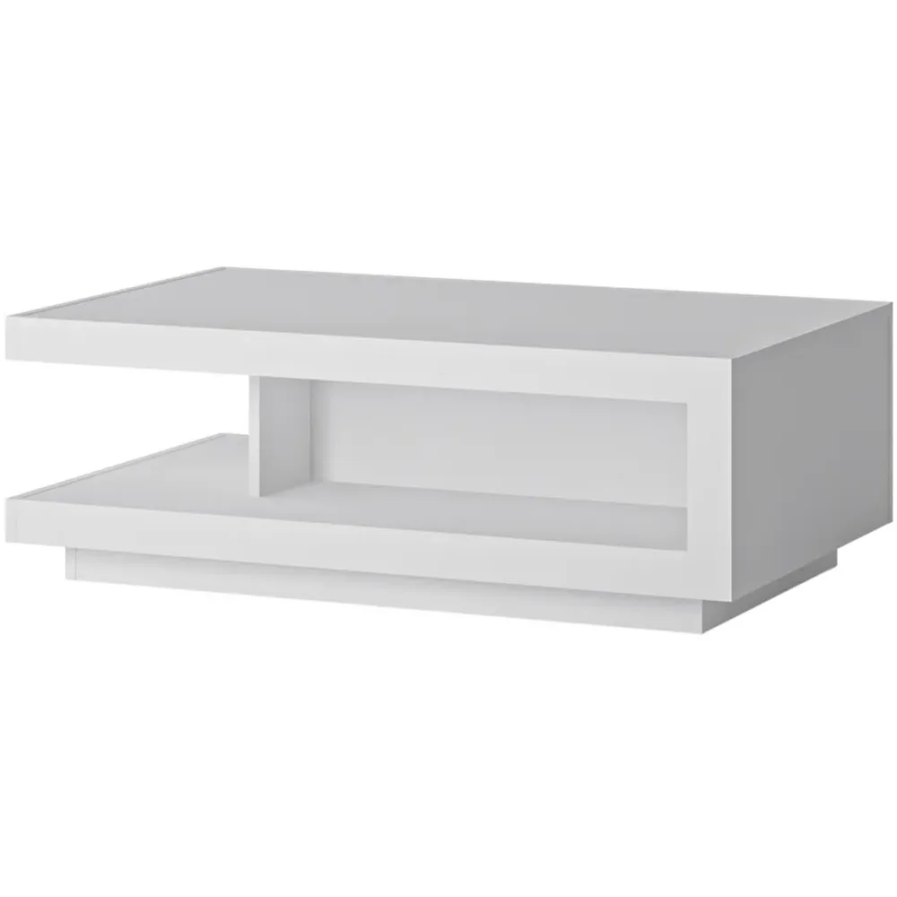 Lyon Coffee Table with Storage - White, High Gloss