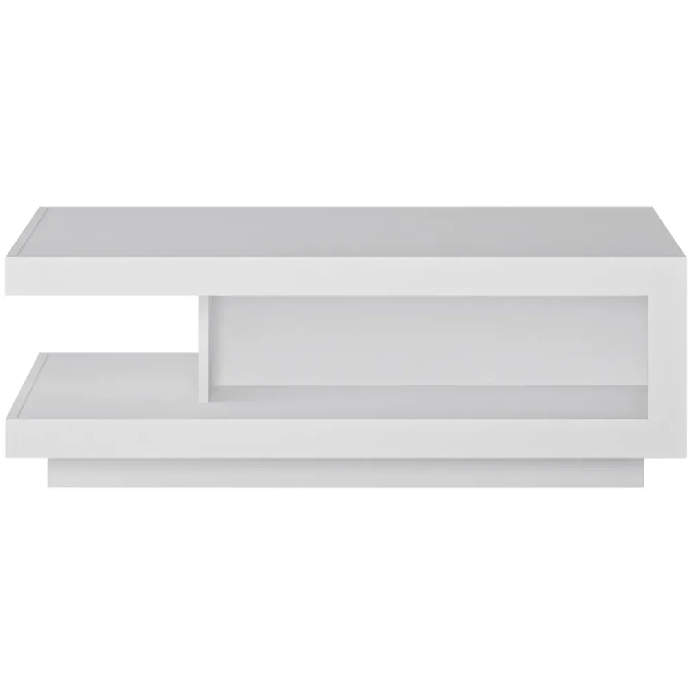 Lyon Coffee Table with Storage - White, High Gloss