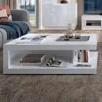 Lyon Coffee Table with Storage - White, High Gloss