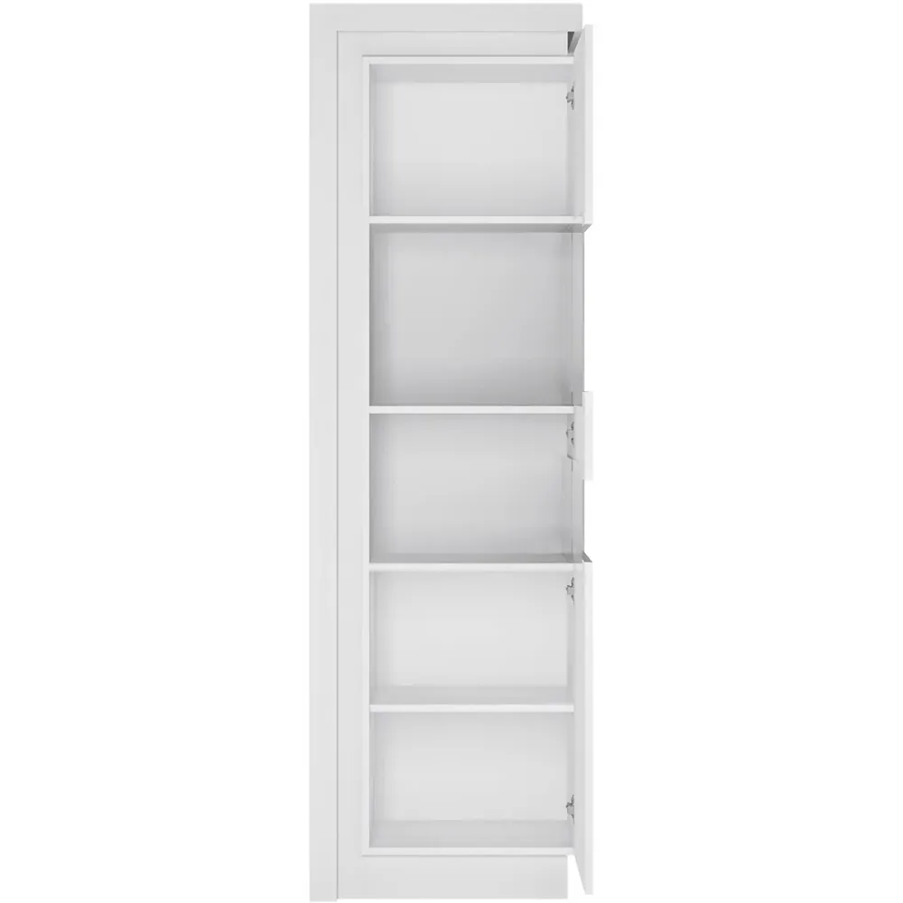 Lyon Left Hand Tall Display Cabinet with LED - White