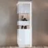 Lyon Left Hand Tall Display Cabinet with LED - White