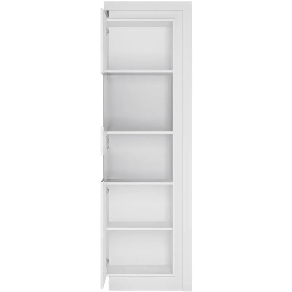 Lyon Right Hand Tall Display Cabinet with LED - White