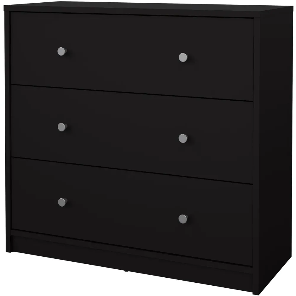 May 3-Drawer Chest of Drawers - Black