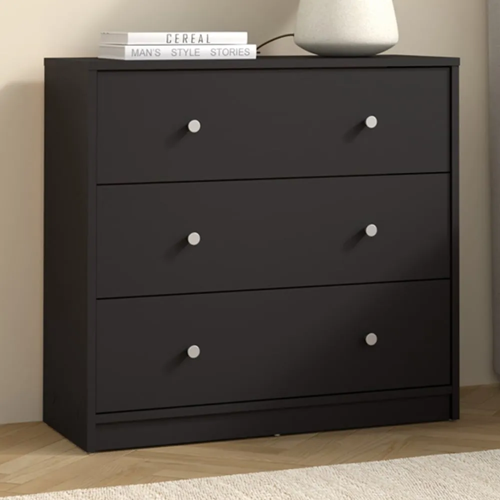 May 3-Drawer Chest of Drawers - Black image