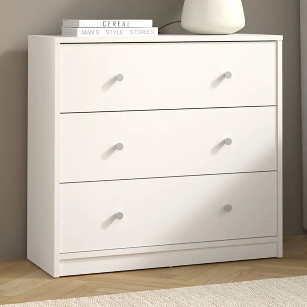 May 3 Drawer Chest of Drawers - White