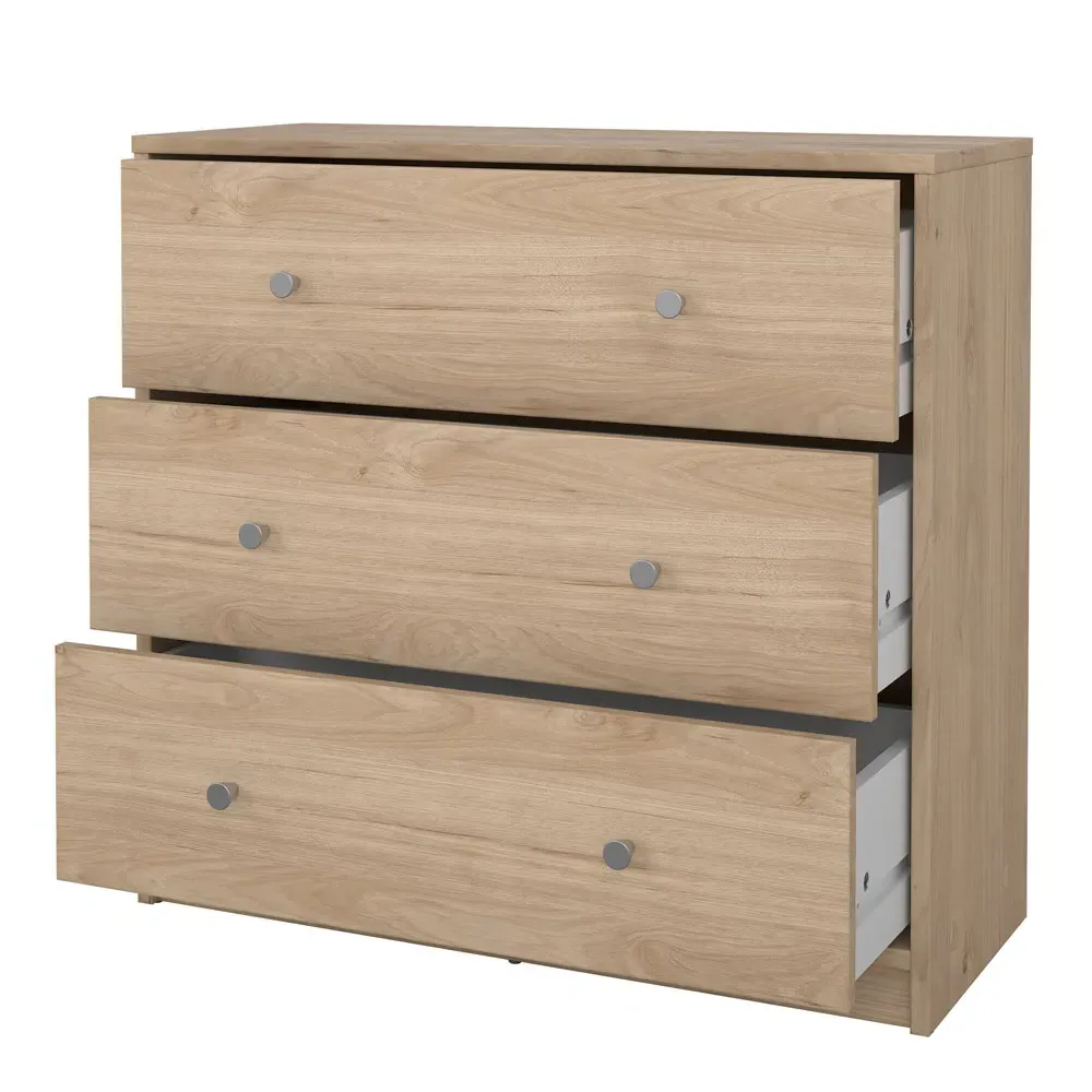 May 3 Drawer Jackson Chest of Drawers - Brown, Hickory Oak