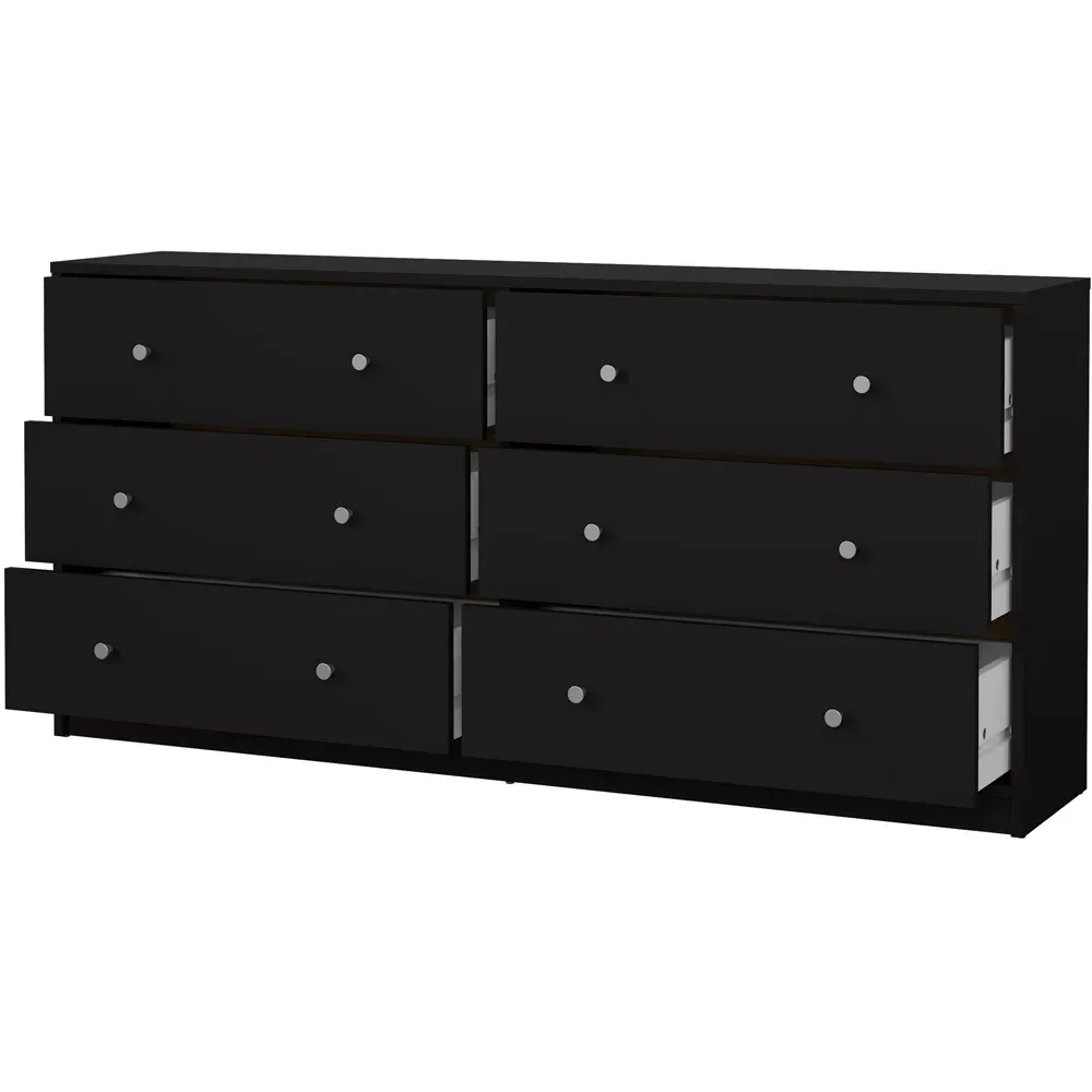May 6-Drawer Chest of Drawers - Black
