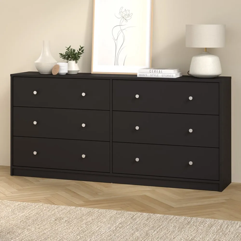 May 6-Drawer Chest of Drawers - Black