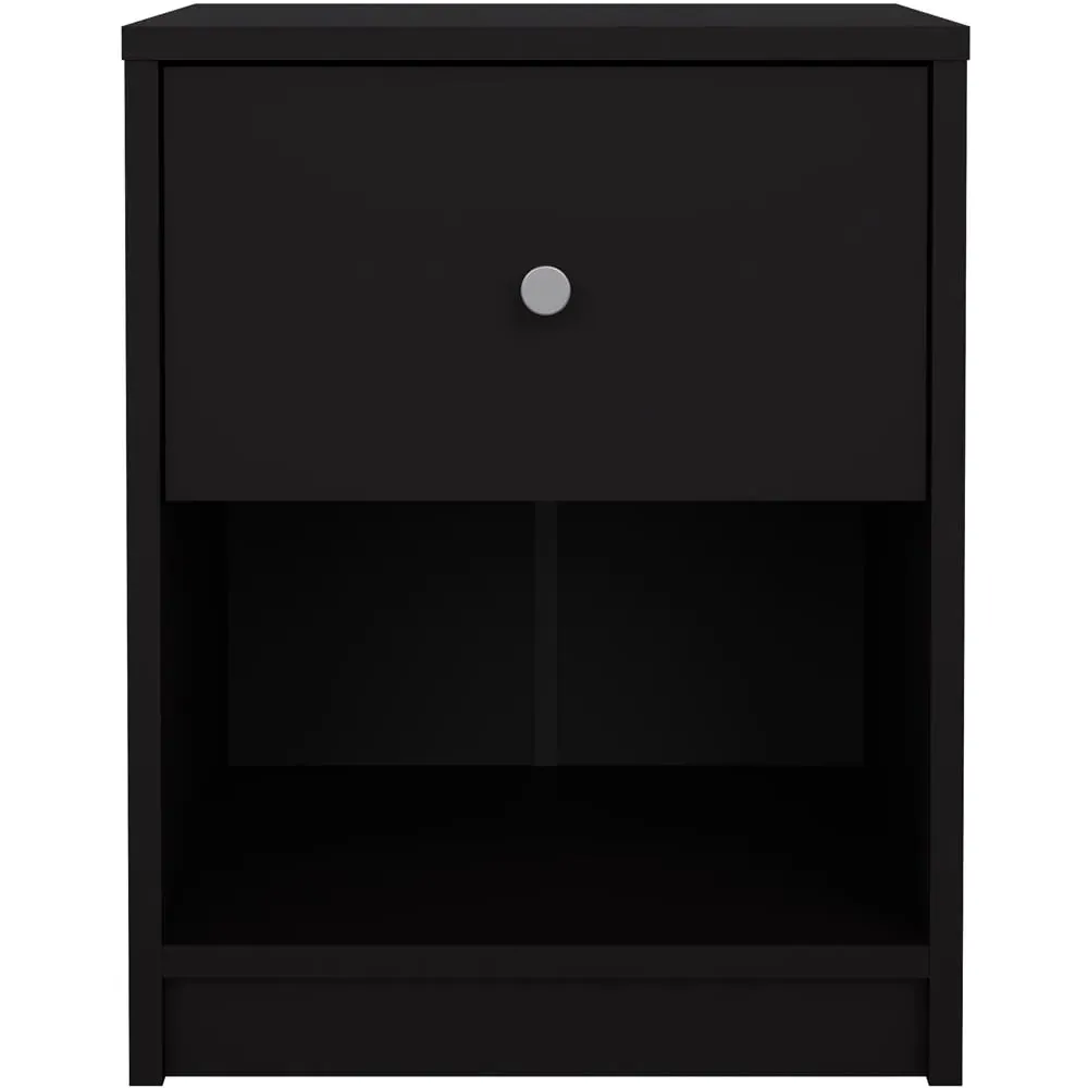 May Single Drawer Bedside Table - Black