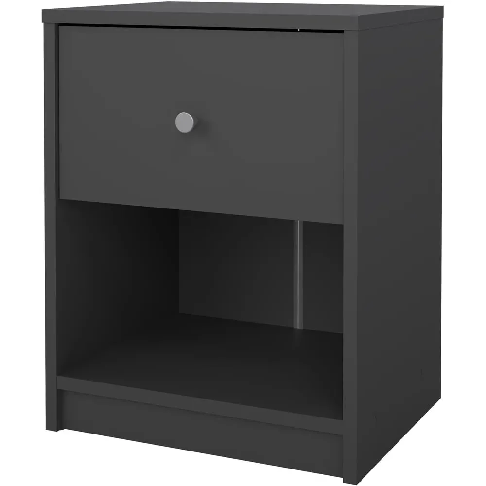 May Single Drawer Bedside Table - Grey