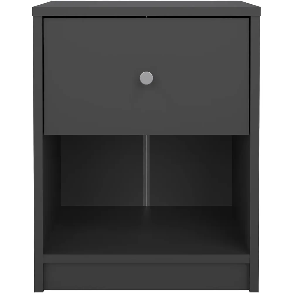 May Single Drawer Bedside Table - Grey