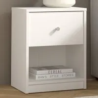 May Single Drawer Bedside Table - White