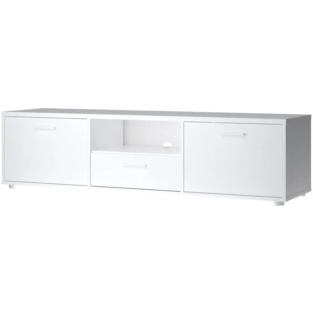 Media 2 Door TV Unit with Storage - White
