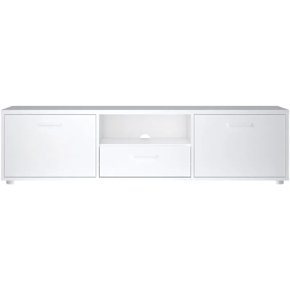 Media 2 Door TV Unit with Storage - White