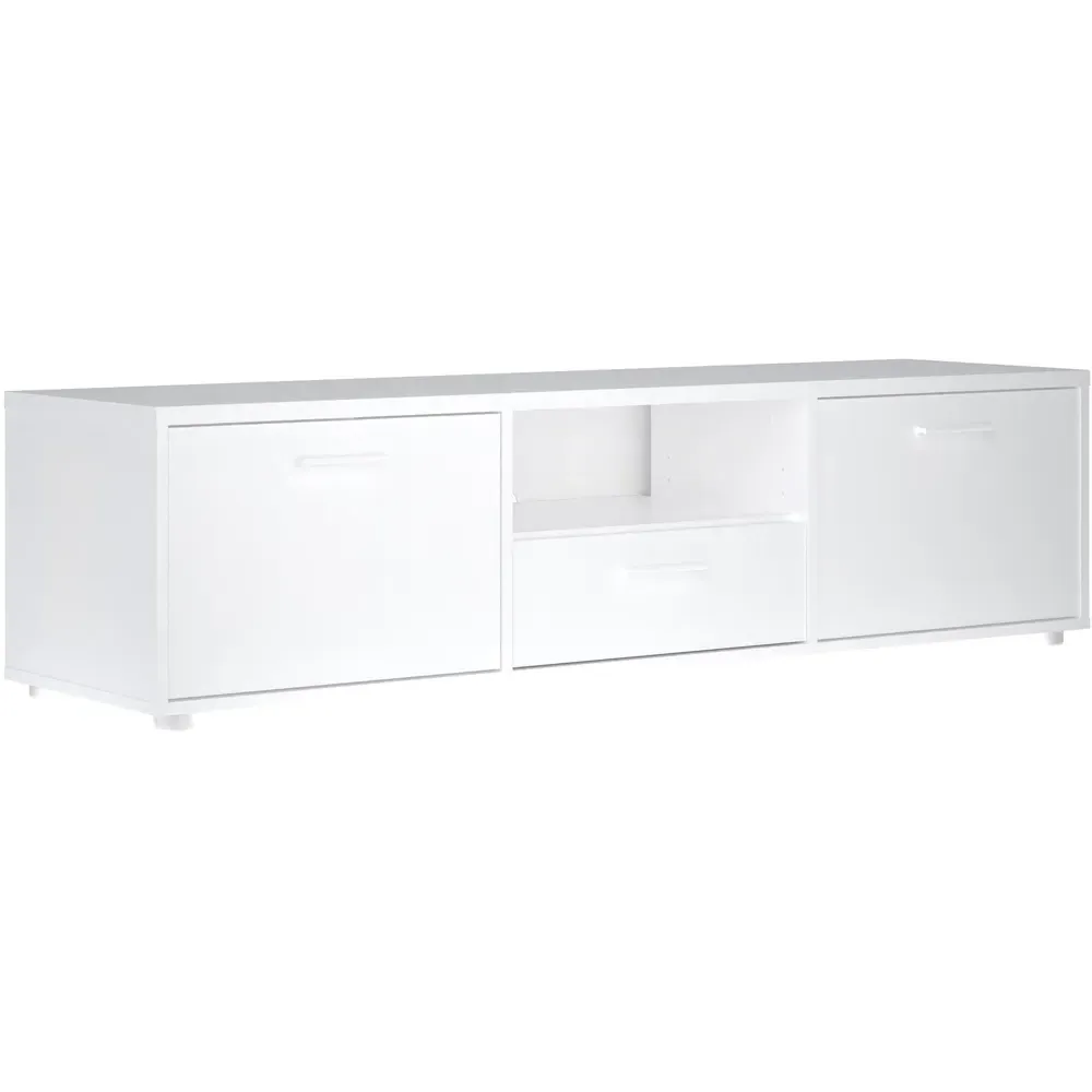 Media 2 Door TV Unit with Storage - White