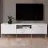 Media 2 Door TV Unit with Storage - White