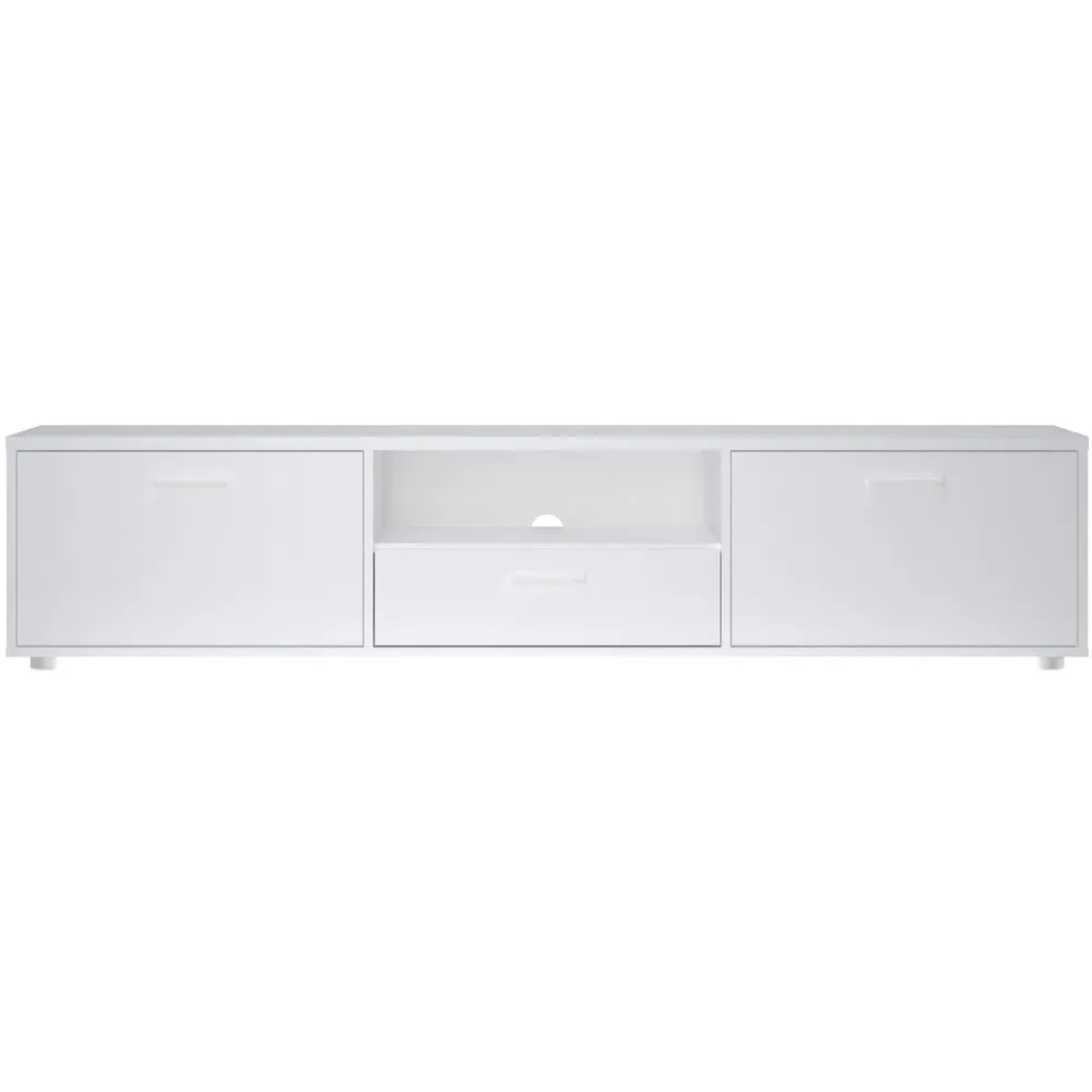 Media Wide 2 Door TV Unit with Storage - White