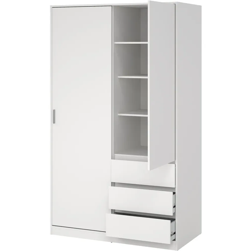 Naia 2 Door 3 Drawer Wardrobe - White