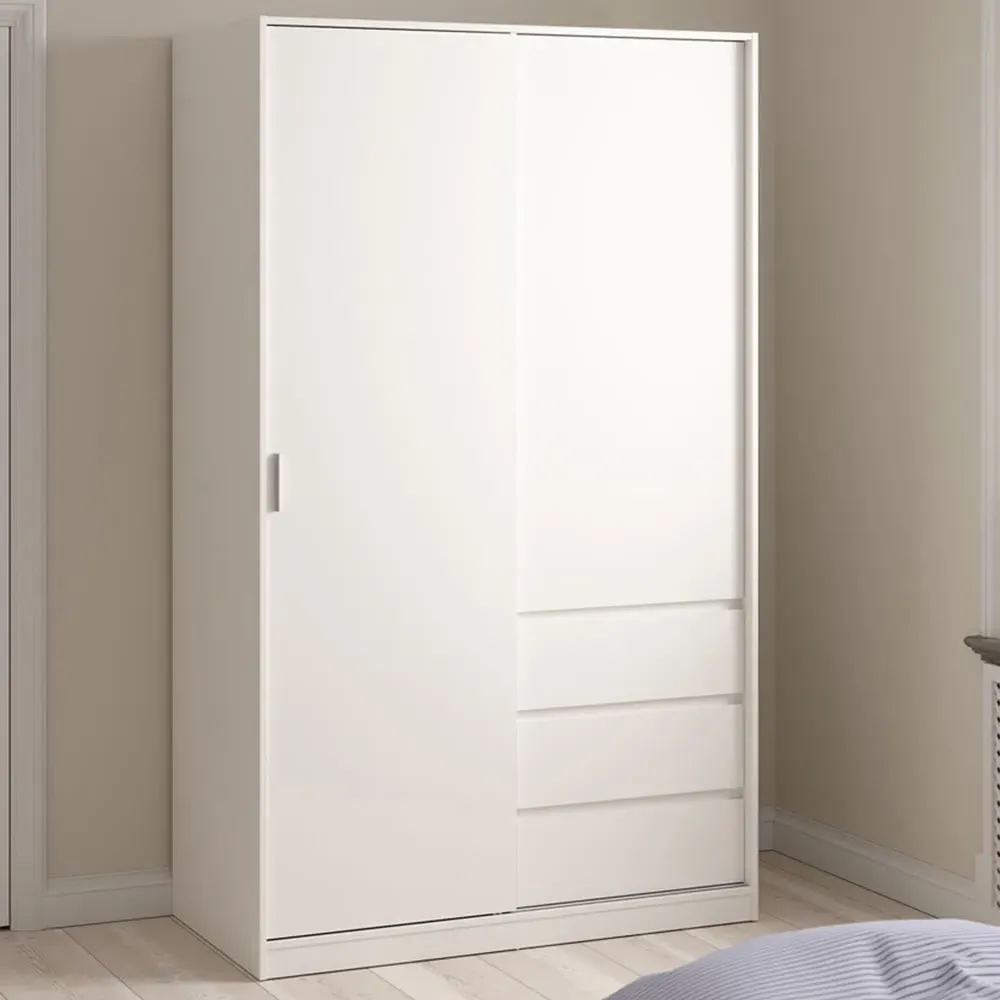 Naia 2 Door 3 Drawer Wardrobe - White