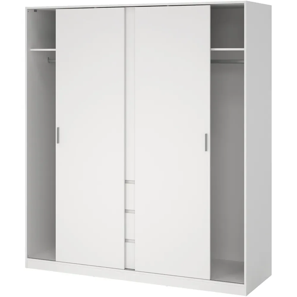 Naia 3 Door 3 Drawer Wardrobe - White