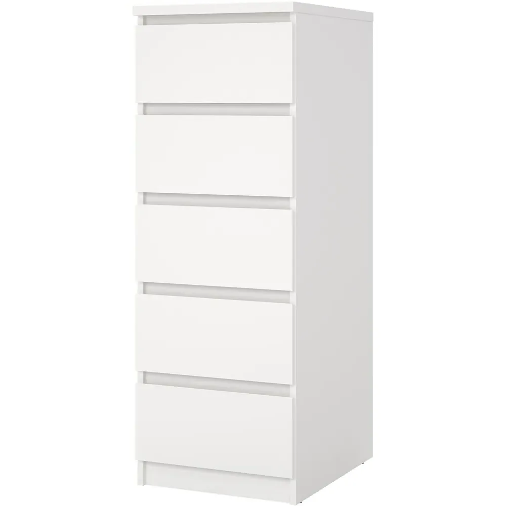 Naia 5 Drawer Chest of Drawers - White