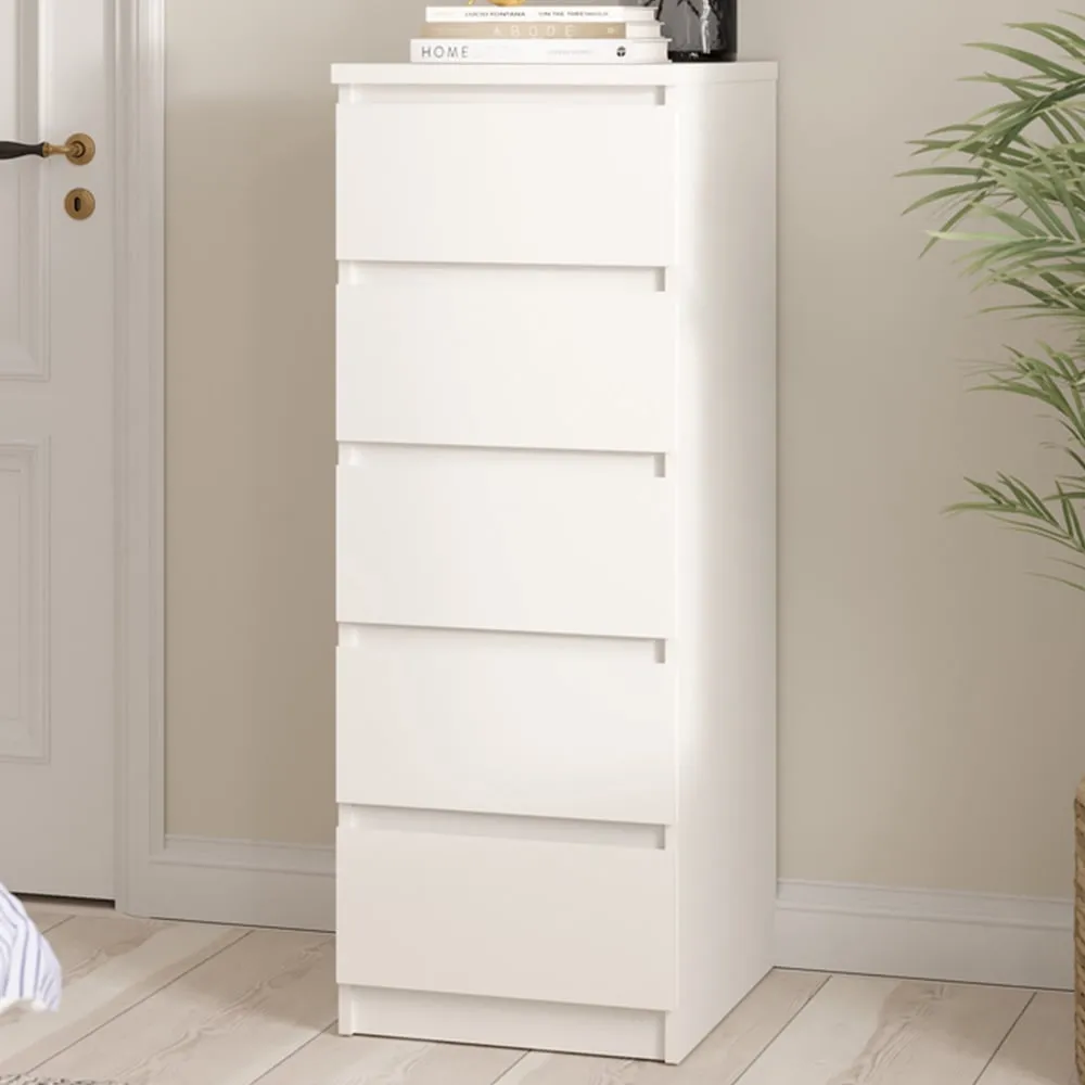 Naia 5 Drawer Chest of Drawers - White image