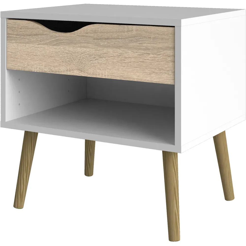 Oslo 3 Piece Bedroom Set with Wardrobe - White, Oak