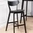 Roxby Bar Stool Set of 2 - Black, Oak Veneer