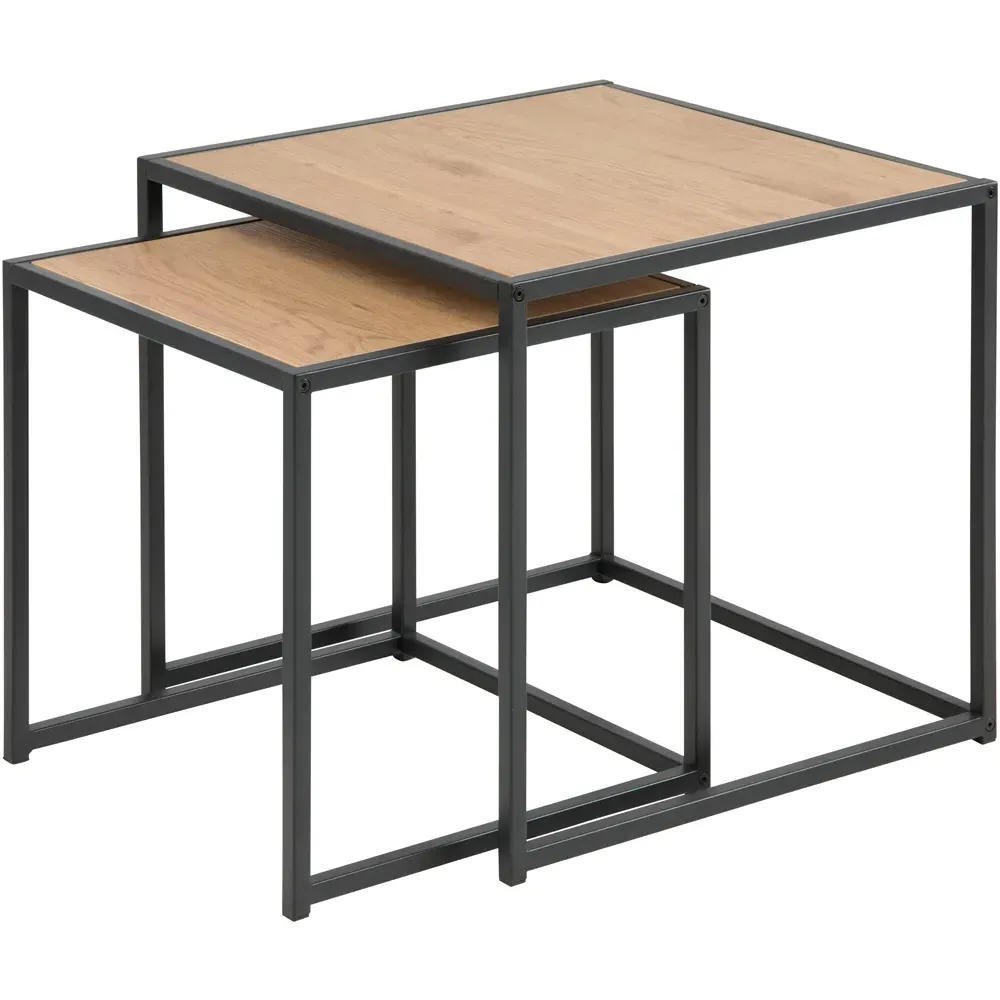 Seaford Nest of Tables - Black, Oak