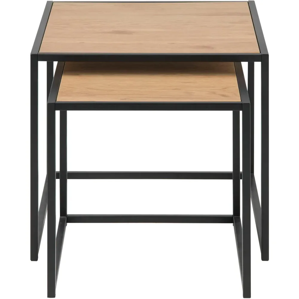Seaford Nest of Tables - Black, Oak