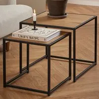 Seaford Nest of Tables - Black, Oak