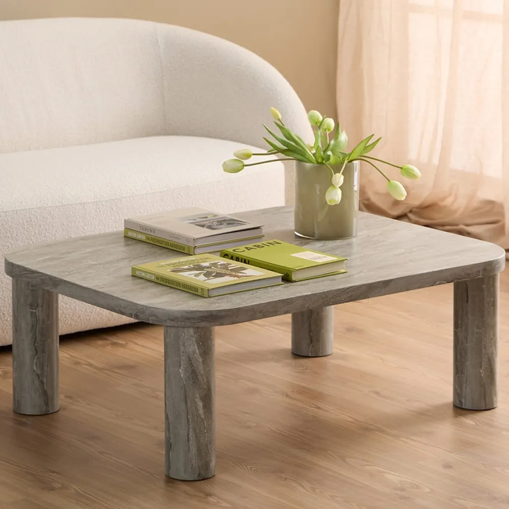 Solano Rectangular Coffee Table - Grey, Marble