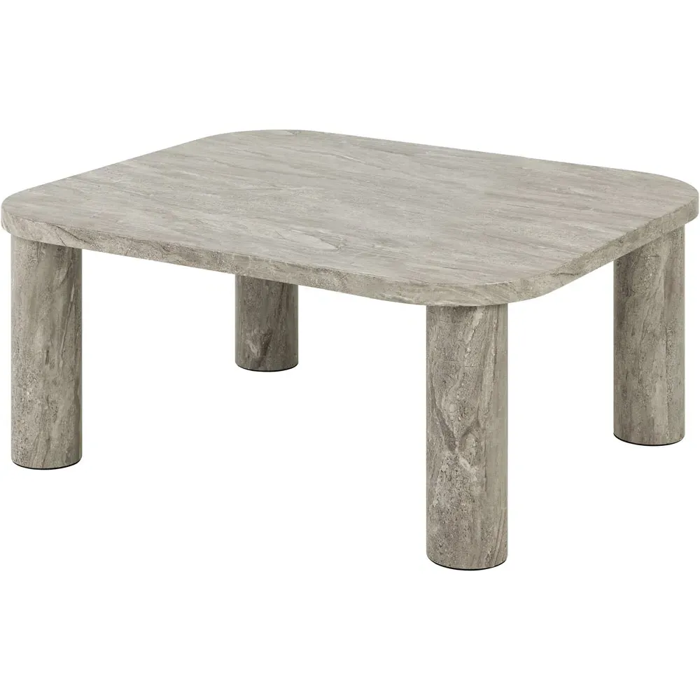 Solano Square Coffee Table - Grey, Marble