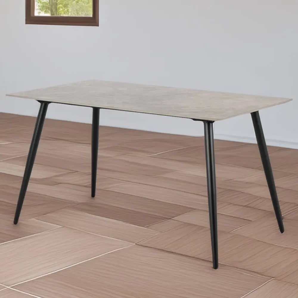 Wicklow 4-Seater Rectangular Dining Table - Grey, Ceramic image