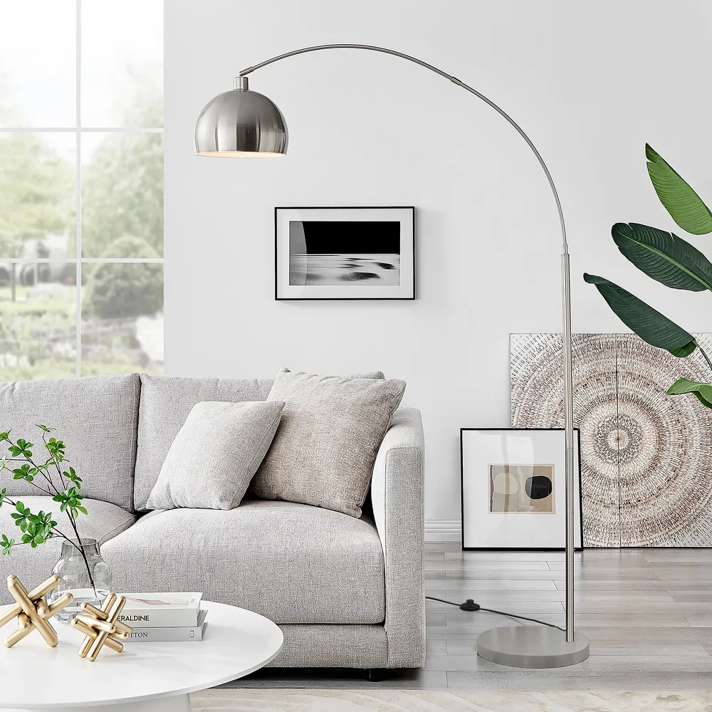 Adelaide Arc Floor Lamp - Silver, Metal
