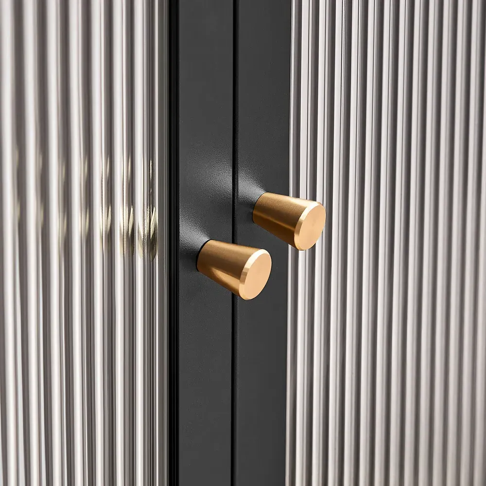 Alba 2 Door Small Cabinet - Black, Metal