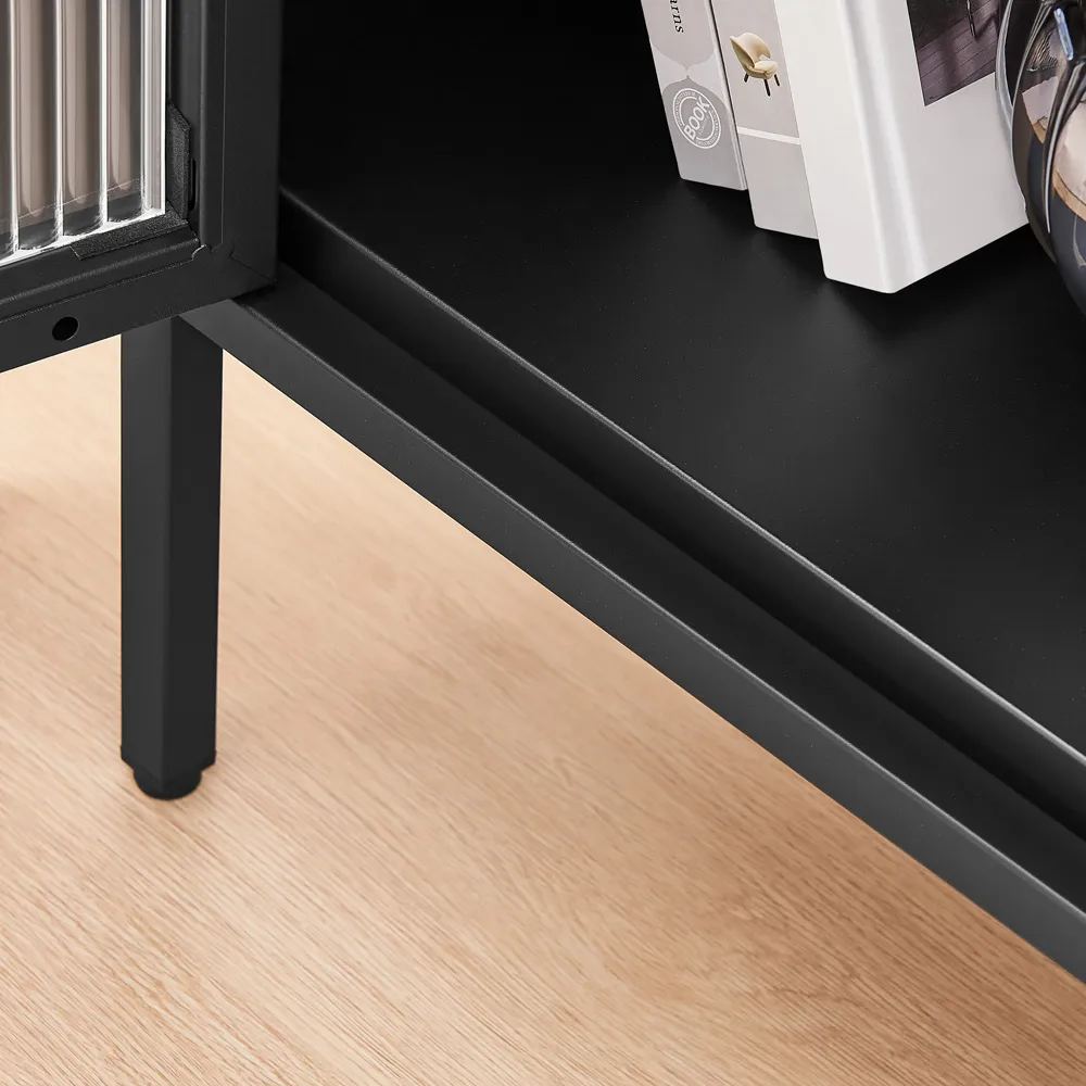 Alba 2 Door Small Cabinet - Black, Metal