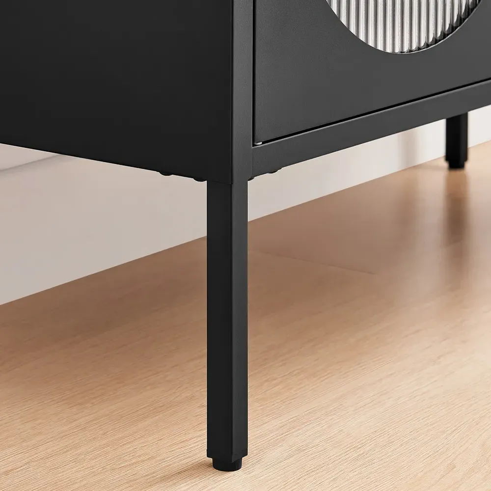 Alba 2 Door Small Cabinet - Black, Metal