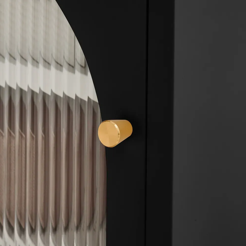 Alba Single Door Bedside Table with Storage - Black, Metal