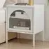 Alba Single Door Bedside Table with Storage - White, Metal