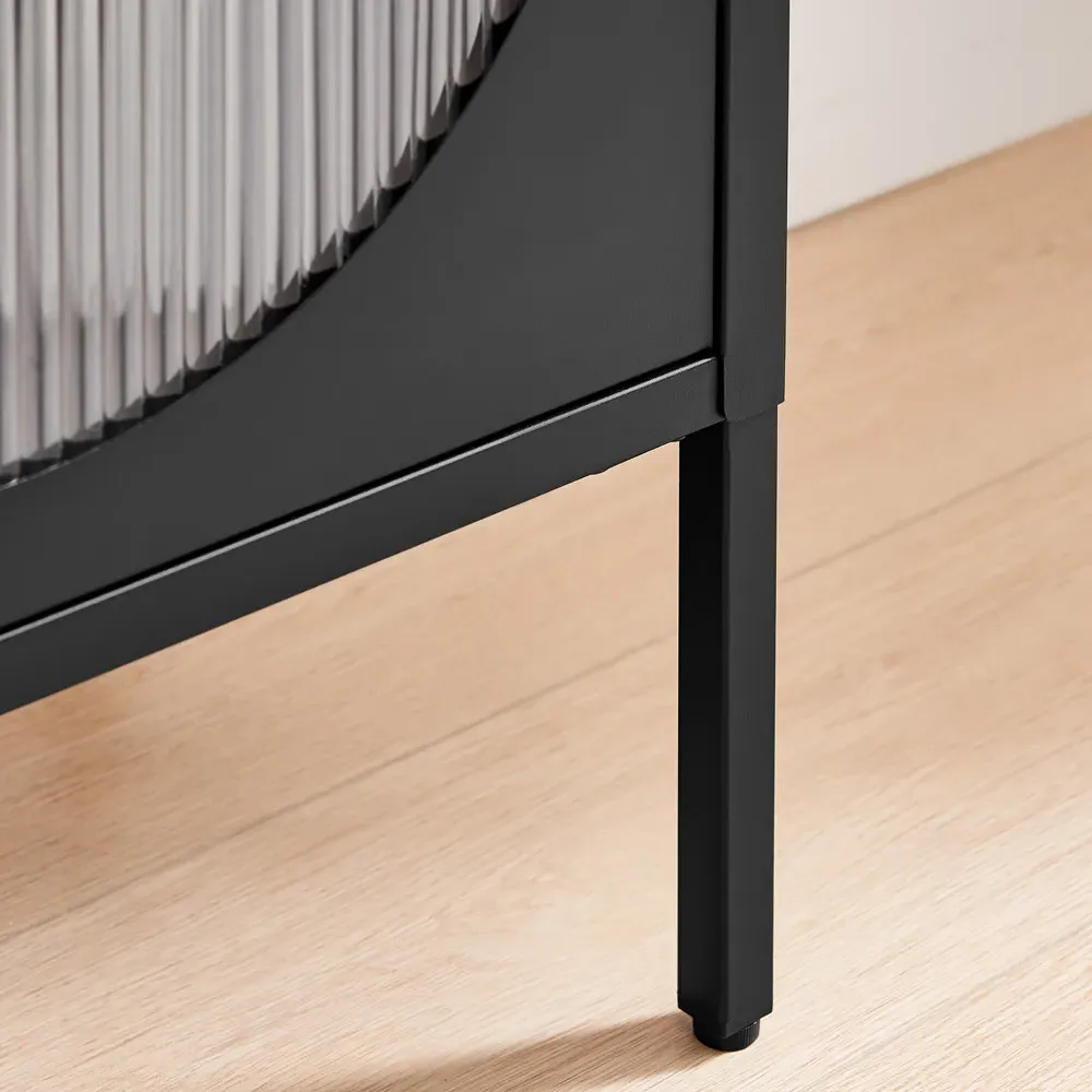 Alba Single Door Small Cabinet - Black, Metal