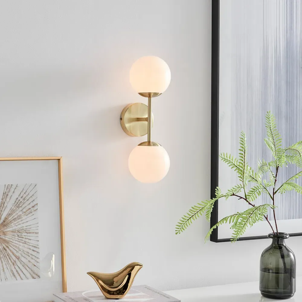 Alicia Globe Wall Light - Gold, Glass