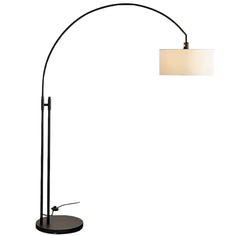 Amelia Arc Floor Lamp - White, Black image