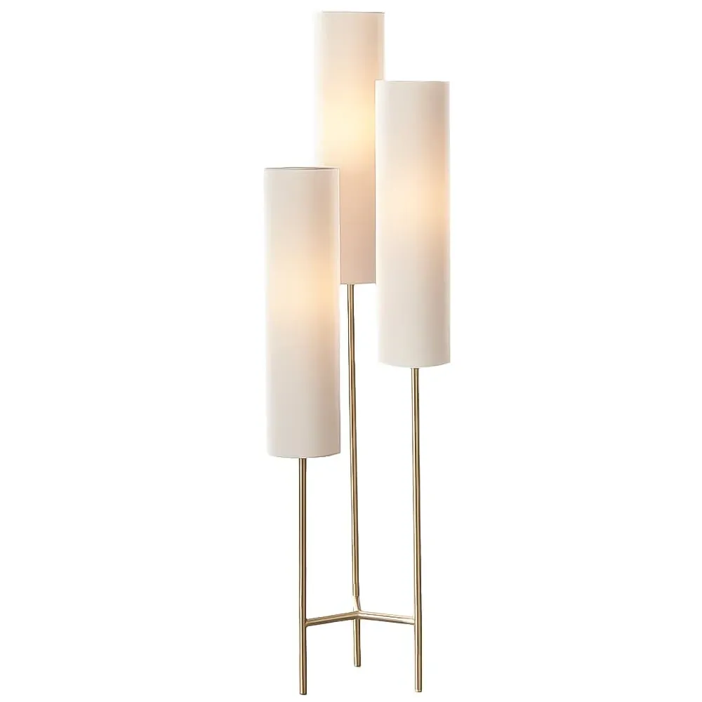 Aria 3 Tier Floor Lamp - White, Brass image